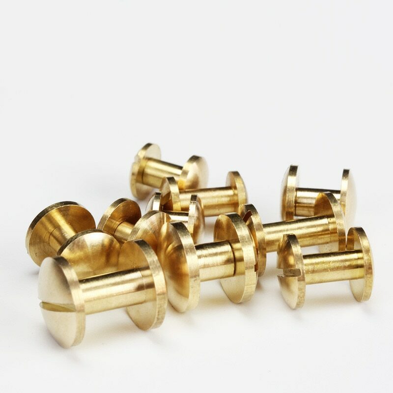 20pcs Solid Brass Binding Chicago Screws Nail Stud Rivets Leather Craft Handwork