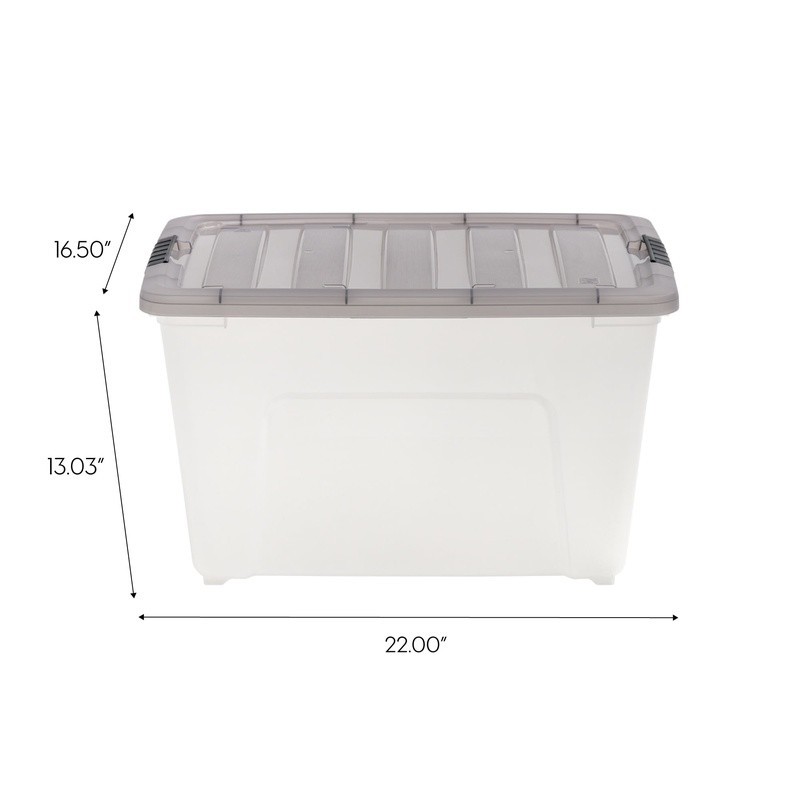 53 Qt. Plastic Storage Bins with Lids Stackable Storage Containers Totes 5 Pack