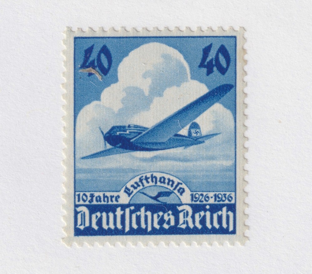 GERMANY # 469 mint never hinged LUFTHANSA air mail hinge stress