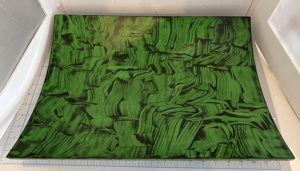 Lux Wood Lacquer Malachite Pattern Magazine Tray