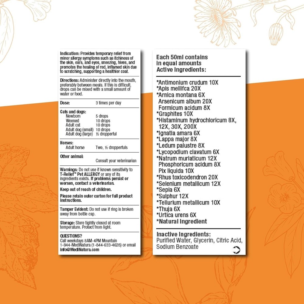 T-Relief Pet Allergy Drops, 50 ml