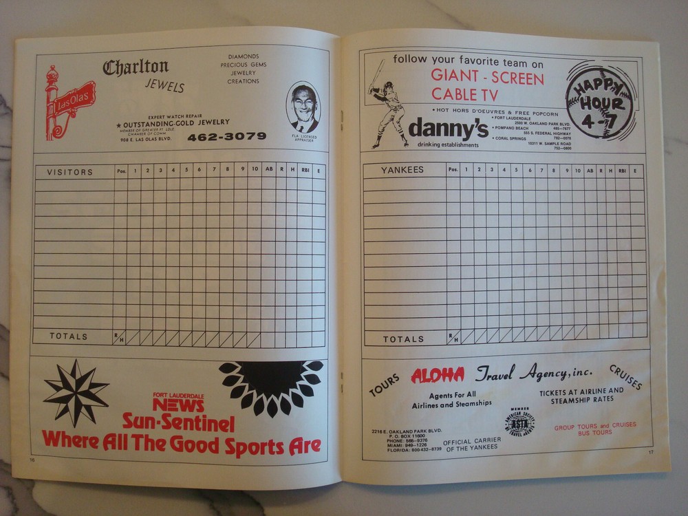 Yankees 1981 Spring Program Un scored