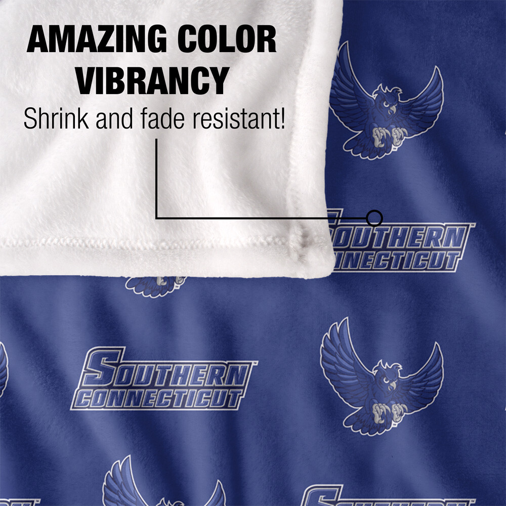 Southern Connecticut State University Logo Pattern Silky Touch Throw Blanket