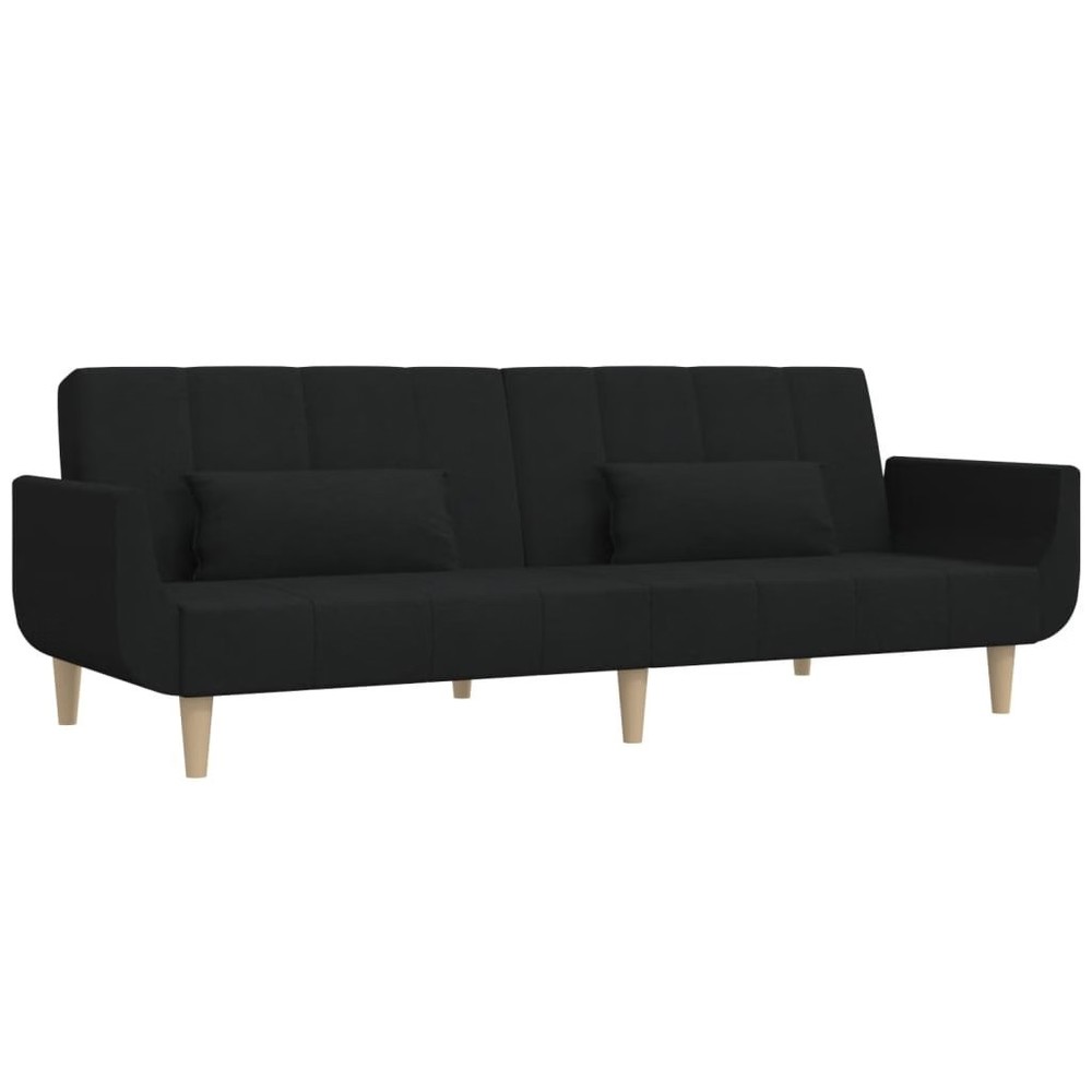 Sofa Bed Black 100% polyester, wood, foam 2-Seater