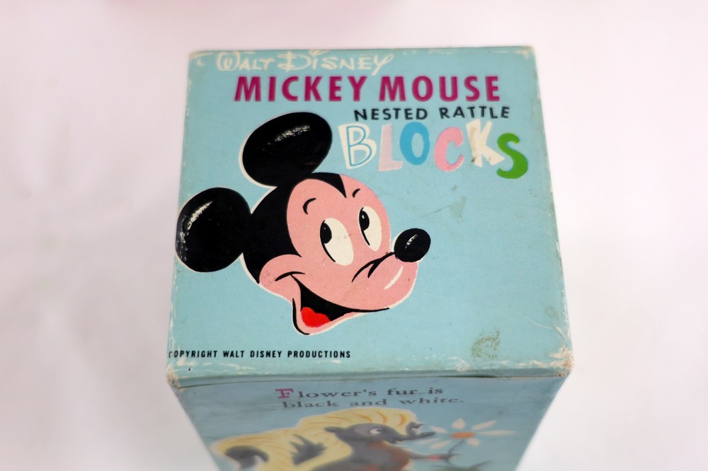 Vtg Disney Stacking Nesting Rattle Blocks - MICKEY MOUSE, DONALD DUCK & MORE