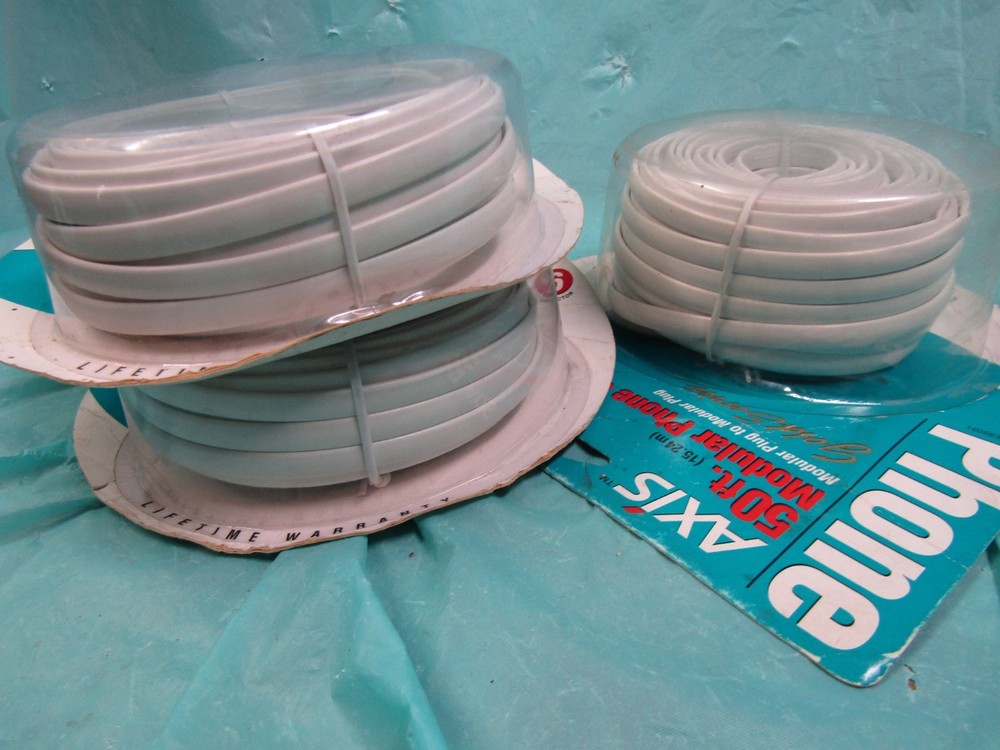 3 New Axis Modular Phone Cords, 25 ft / 50 ft.