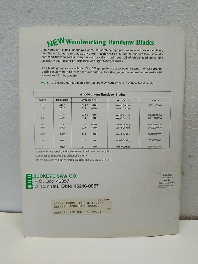 Buckeye Saw Co. Catalog Guide