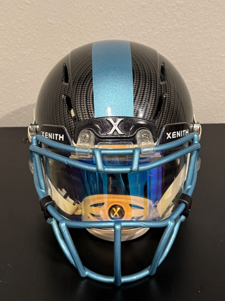 Custom Xenith X2 with Black Carbon & Light Blue Full-Size Helmet