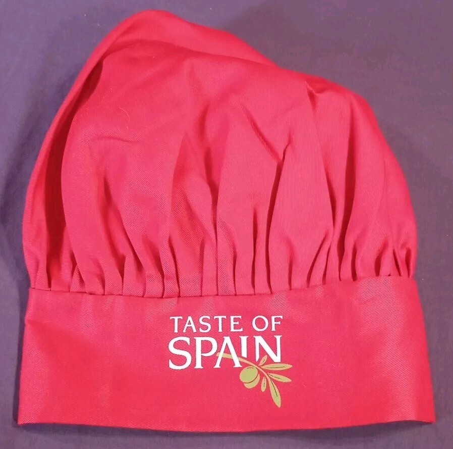 Kroger Grocery Stores Taste Of Spain Promo Red Chef  Hat Toque Adjustable