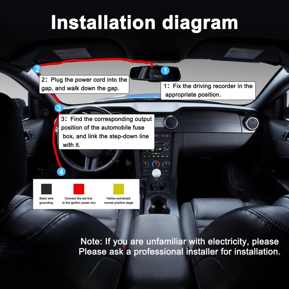 MEIRIYFA Dash Cam Acc Hardwire Kit Mini USB Dashcam usb