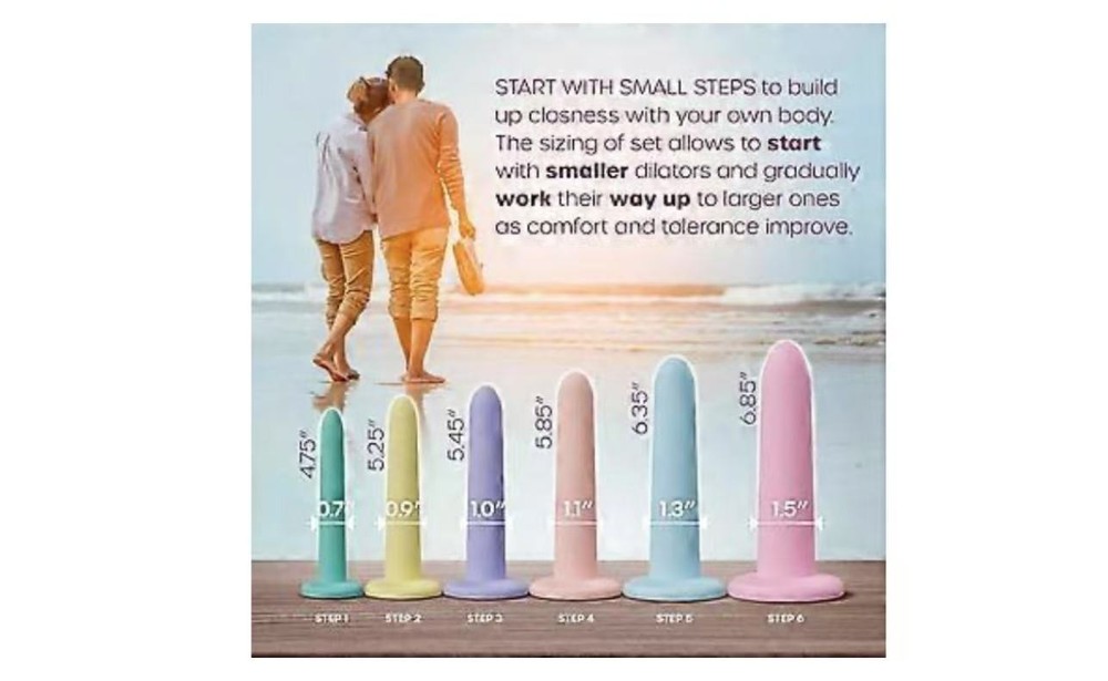 6 Vaginal Dilator Kit - Premium Silicone Pelvic Floor Exerciser with Bag