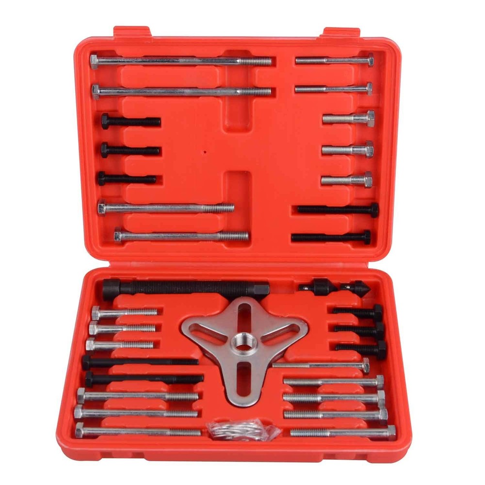 Harmonic Balancer Puller Set, 46 Pcs Flywheel Steering Wheel 1.5 inches, red