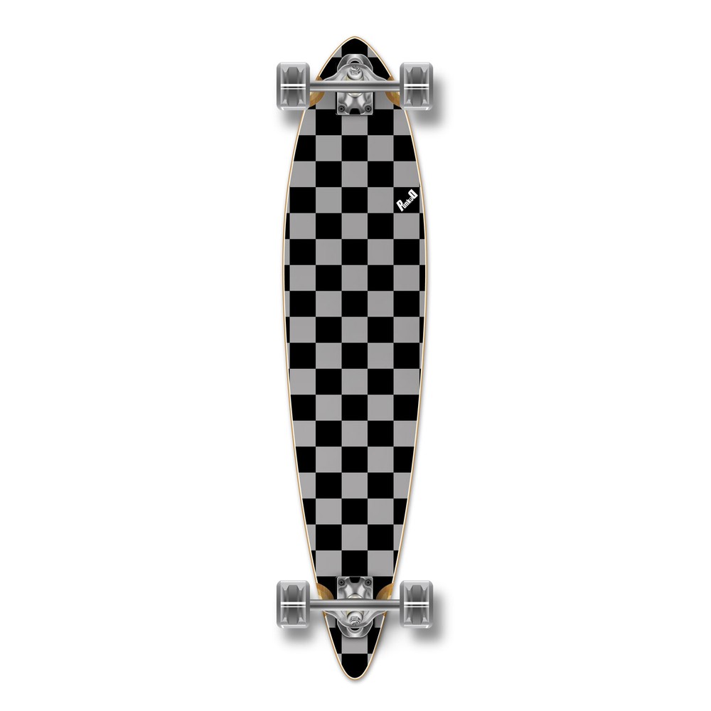 Yocaher Pintail Longboard Complete Checker Silver