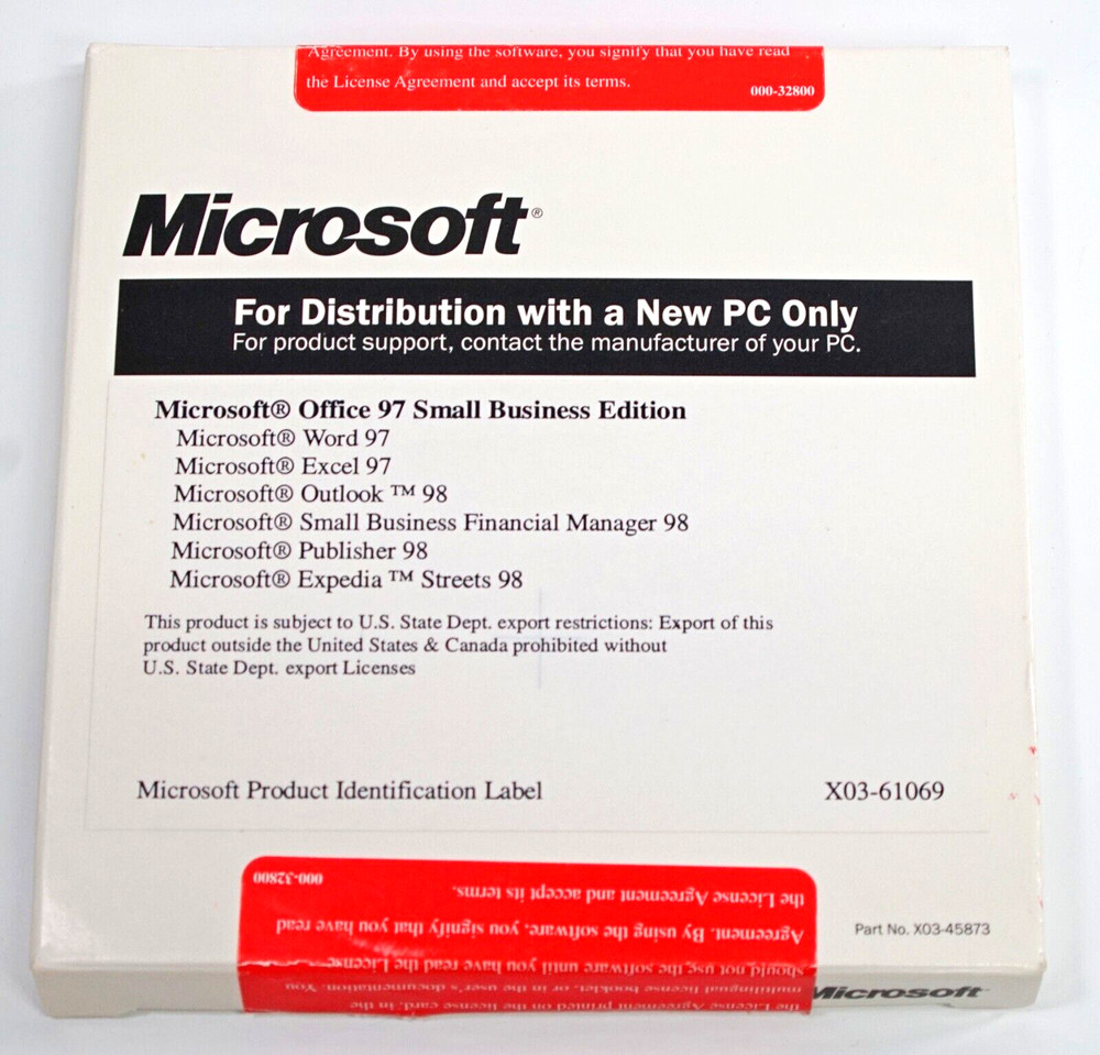 Microsoft Office 97 PC CD Software Small Business Edition - With Bonus