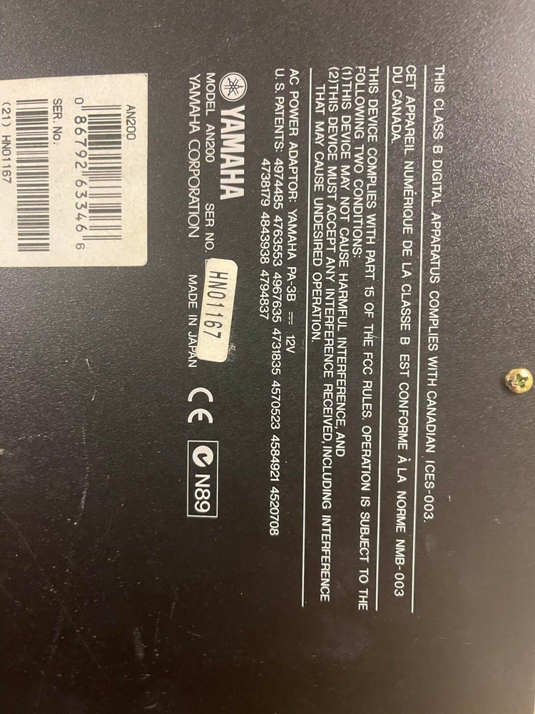 Yamaha AN200 Desktop Control Synthesizer Not Tested