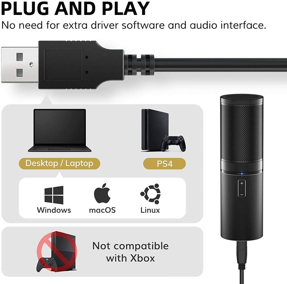 TONOR USB Microphone Kit Studio Mic Bundle with Adjustment Arm Stand