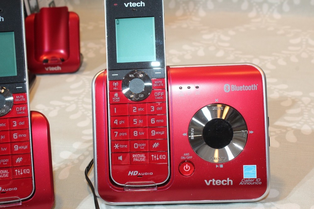 VTech DS6421-3 DECT 6.0 Cordless Digital Answering Machine Bluetooth RED A+++