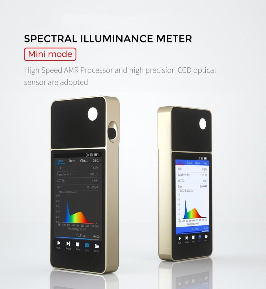 Handheld Spectrometer with Range 380-780nm Real-time Sampling Measurement