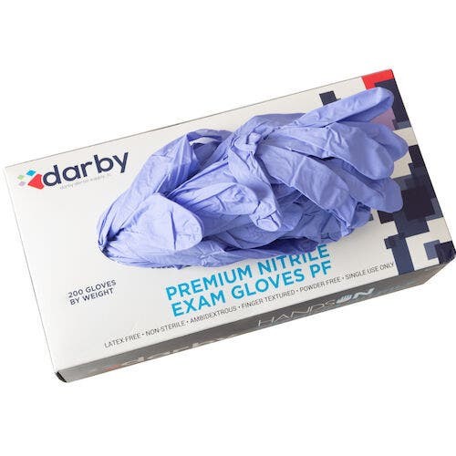 HandsOn Premium Nitrile PF Gloves, Large, 200/Box