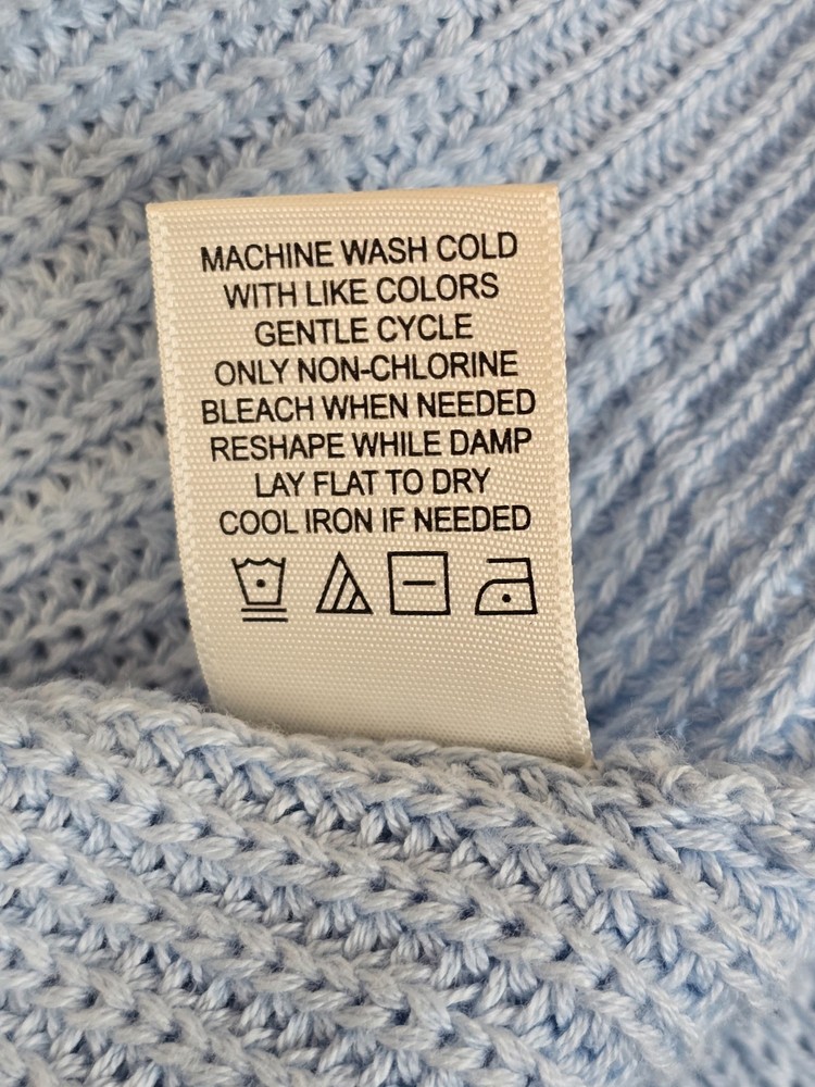 No Comment Kennedy Snap Button Sweater Juniors L Cashmere Blue Pullover L/S