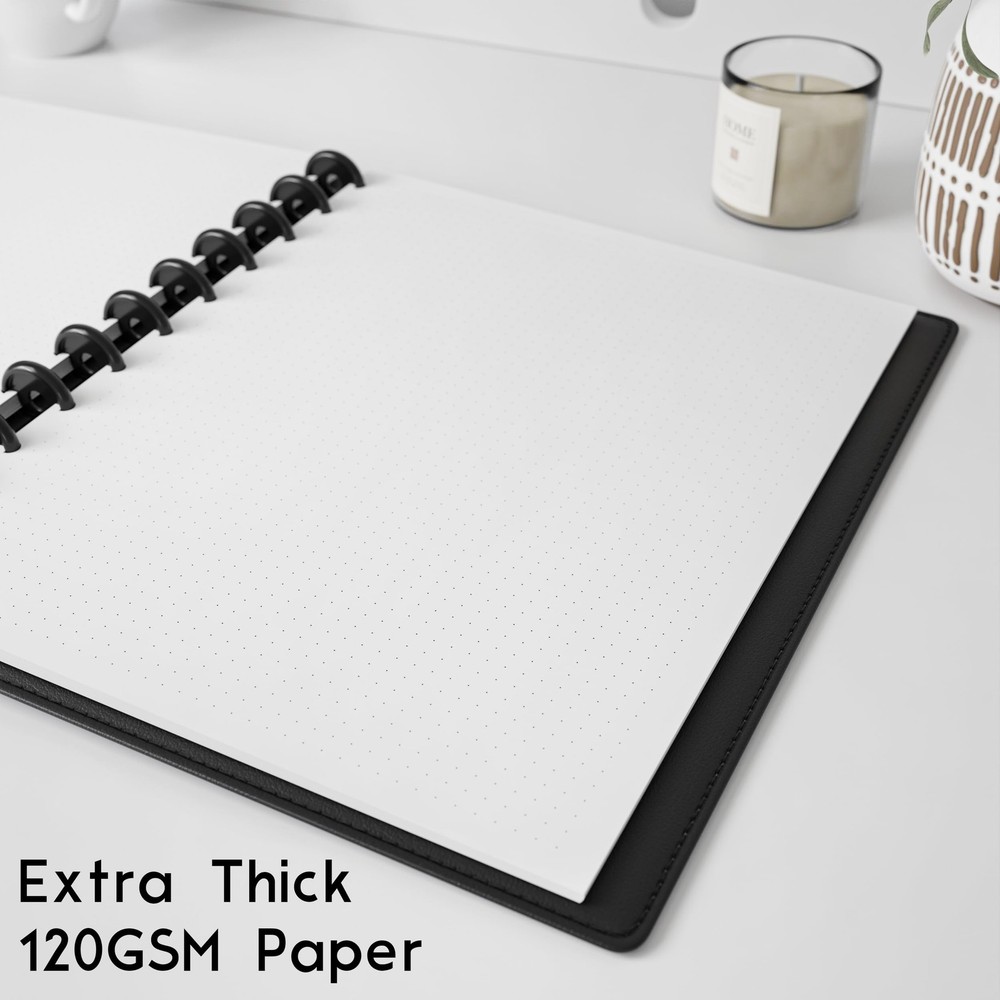 Discbound Letter Size Extra Thick Dot Grid Paper Refill, 200 Sheets, White