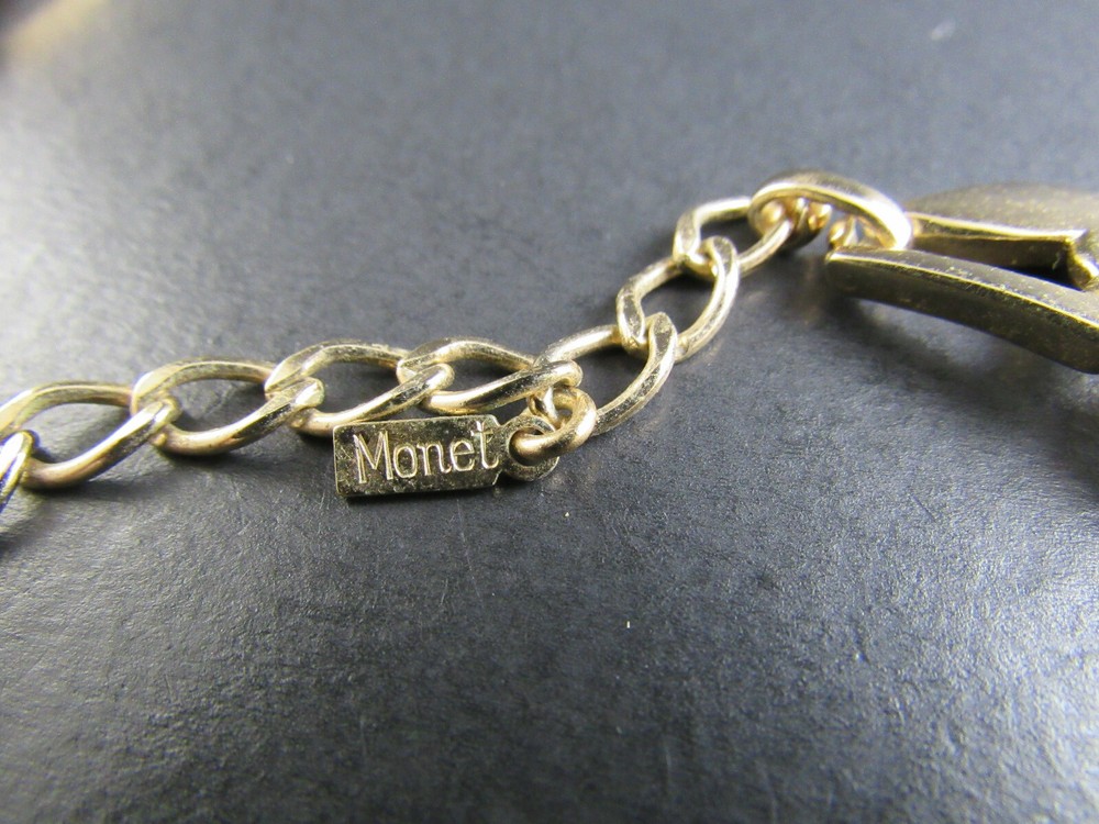 VINTAGE MONET GLOD TONE CHOCKER NECKLACE (K1)
