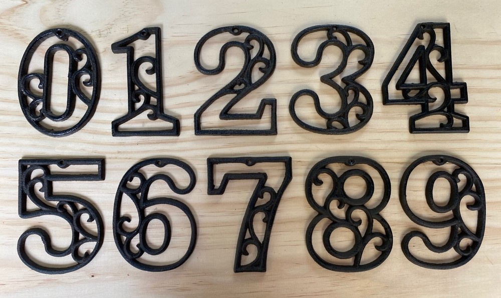 Letter "E" Cast Iron Ornate Scroll Filigree Monogram Alphabet Decor w/ Screws