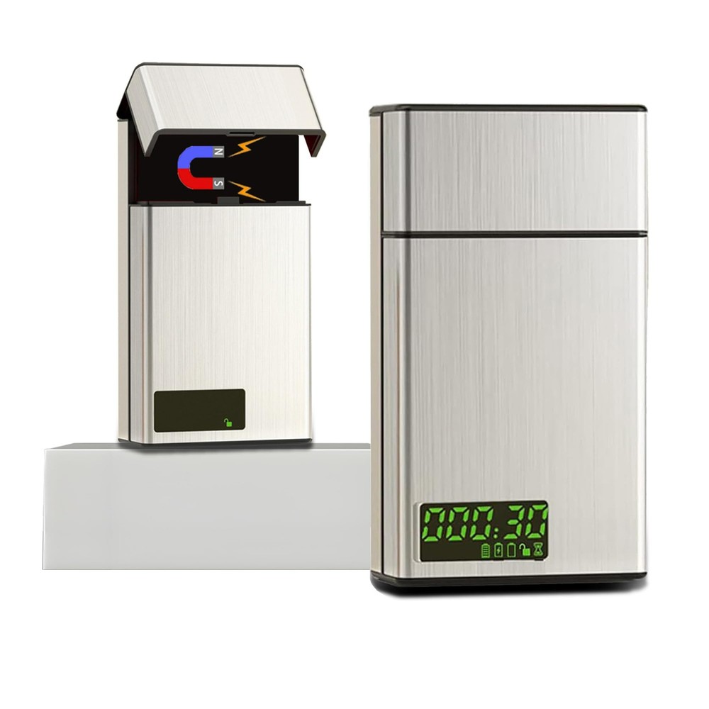 Timed Lock Box – Time Locking Small Container with 999 Hours LCD Display – Po...