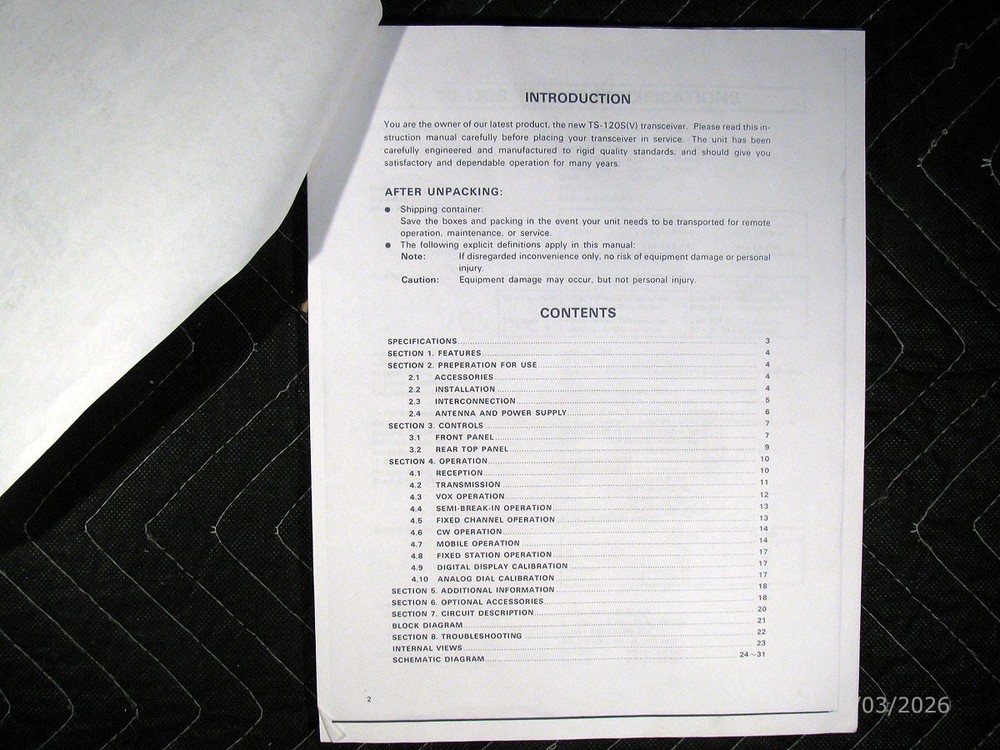 Kenwood TS-120 HF Transceiver Manual