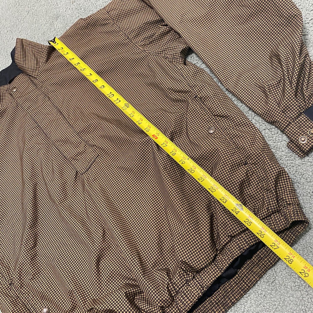FootJoy Mens L Golf Jacket Dryjoys Pullover Brown Houndstooth Half Button/Zip