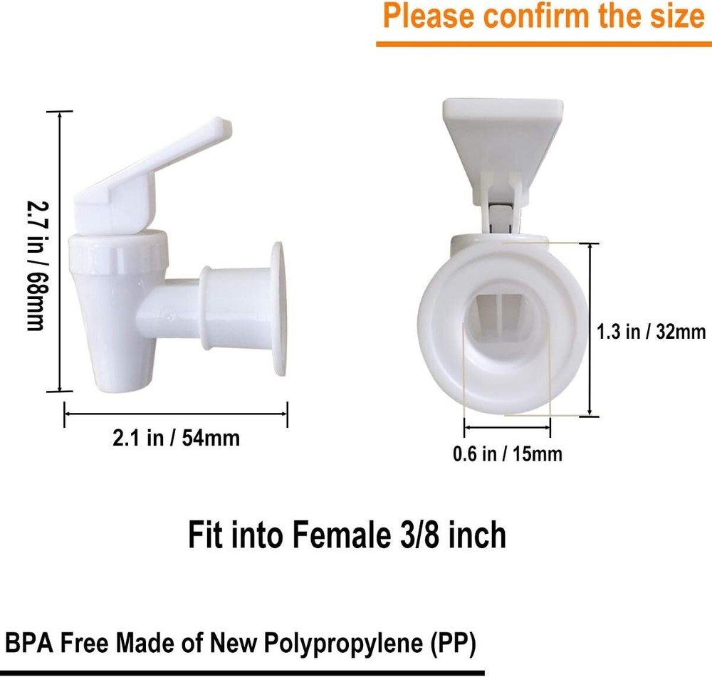 Replacement Cooler Faucet - 2 Blue and 2 Red Water Dispenser Tap Set - Internal