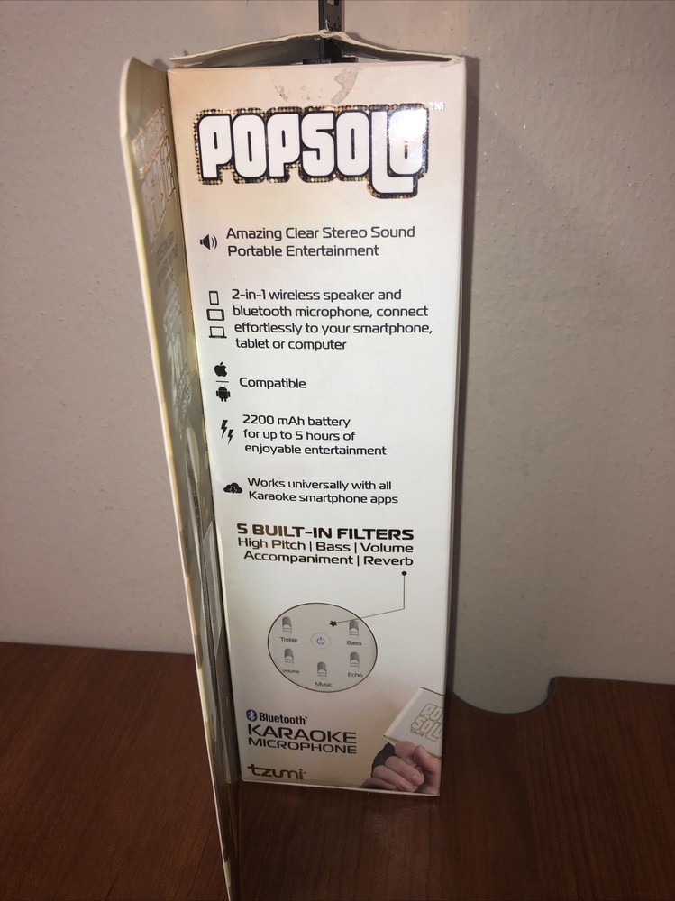 Pop Solo Bluetooth Karaoke Microphone Rose Gold/White