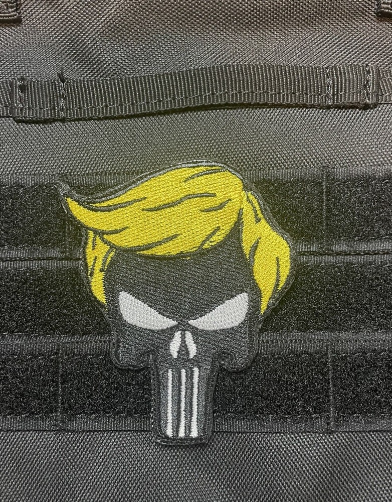 Trump Punisher Black Skull USA Tactical Morale Patch Hook Loop