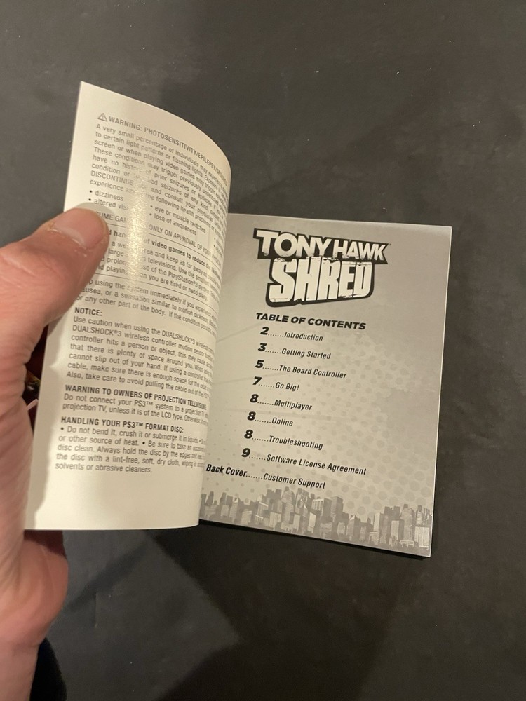 tony hawk shred ps3 Manual Only