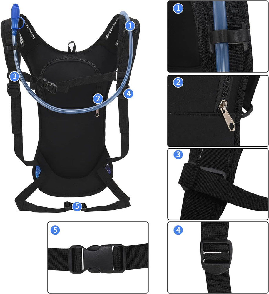 Hydration Backpack Pack with 2L Hydration Bladder - Lightweight Water Backpack W