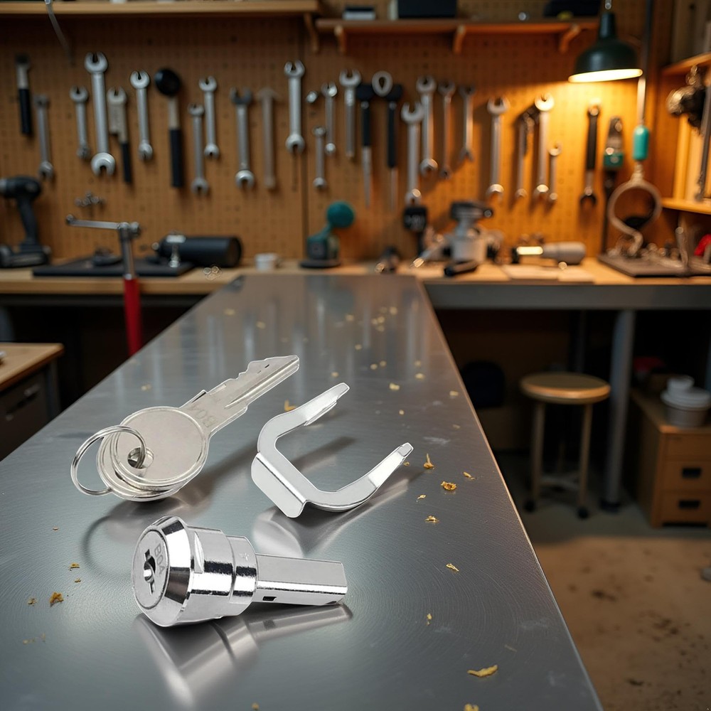 Silver Universal Toolbox Lock, Iron Cabinet Insert Linkage