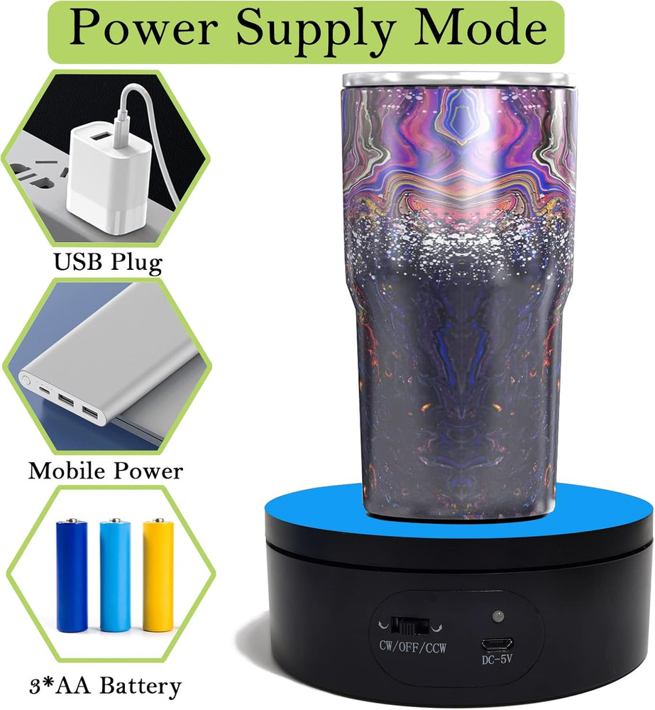 Motorized Rotating Display Stand,Turner Cup Platform for Epoxy Glitter Tumbler,