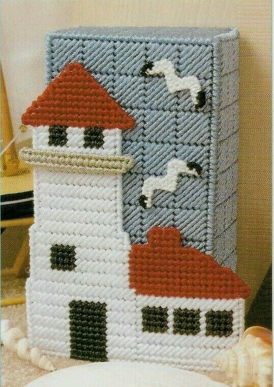 LIGHTHOUSE DOORSTOP HOME DECOR PLASTIC CANVAS PATTERN INSTRUCTIONS