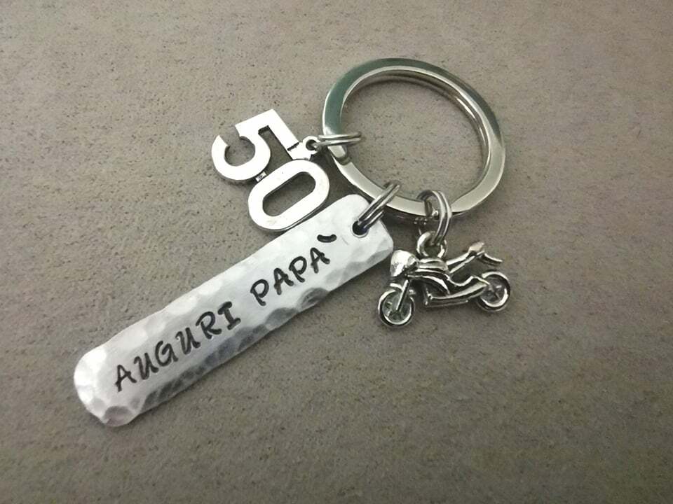dad 50 motorcycle GP enthusiast keychain
