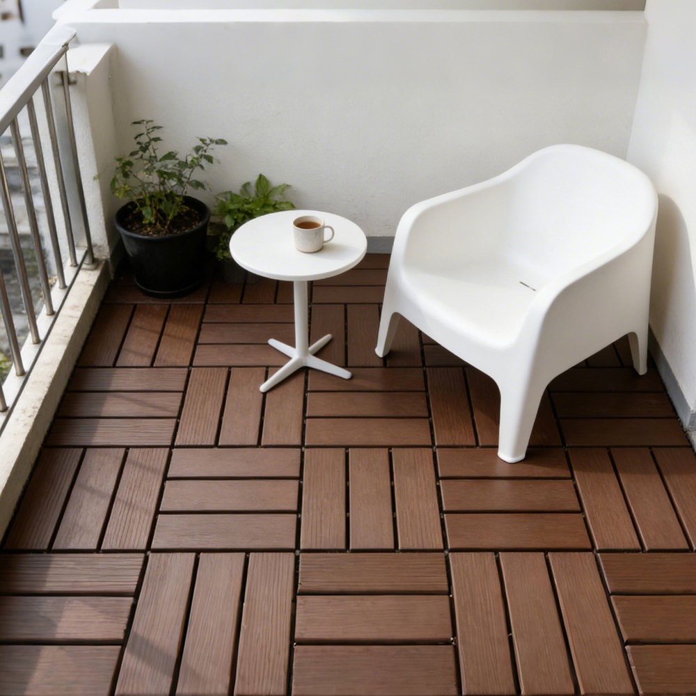 68 Pack 11.42"x11.42" Plastic Interlocking Deck Tiles Flooring Pool Poolside