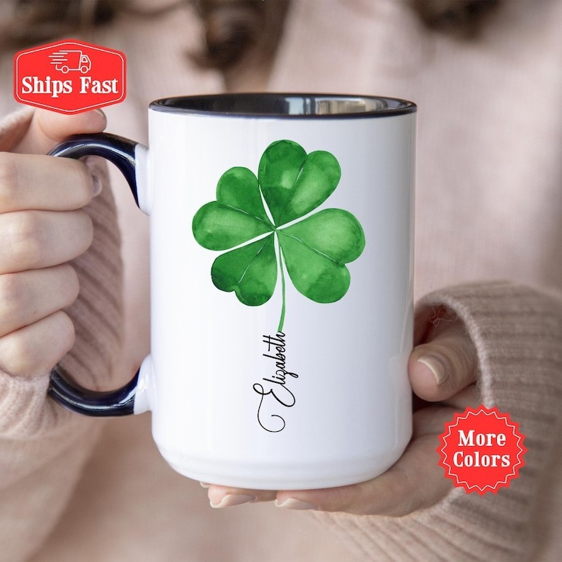Shamrock Mug Personalized Coffee Cup Gift