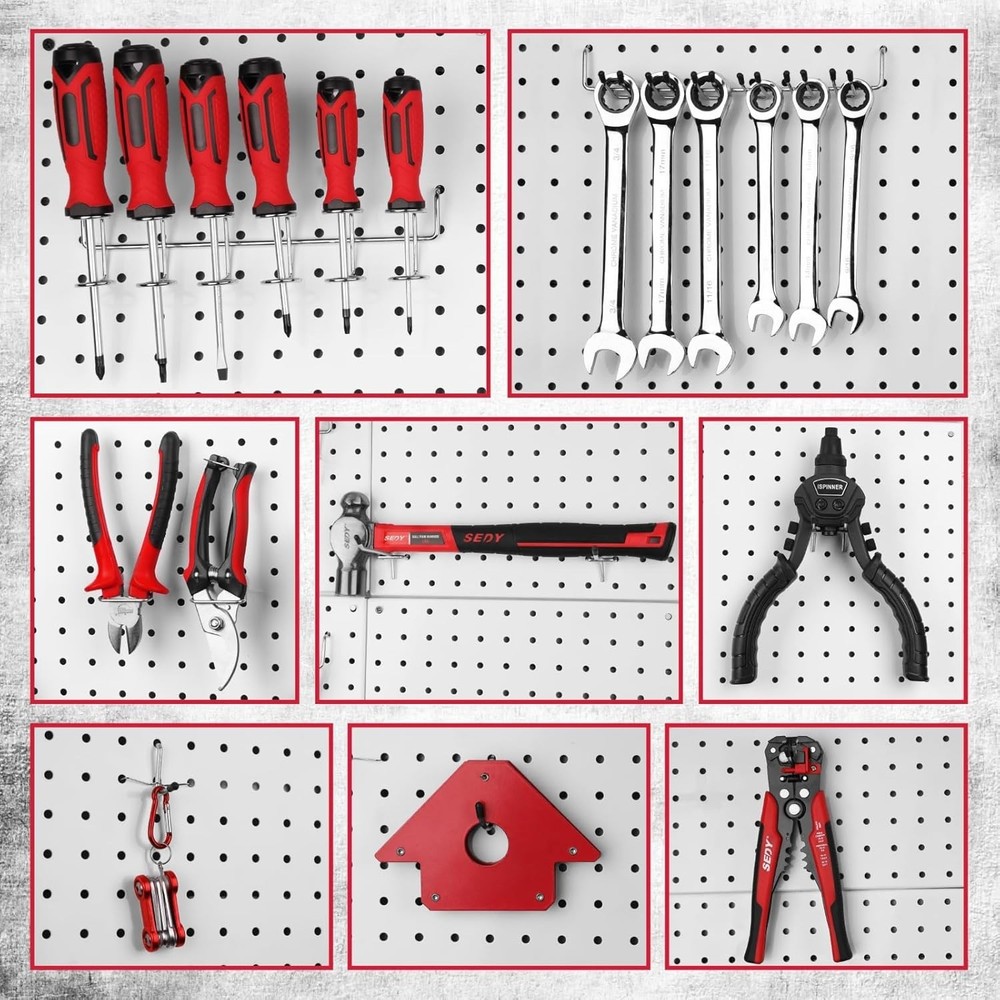 Ultimate 121-Piece Pegboard Hooks Set - Heavy-Duty Tool Organizer & Accessories