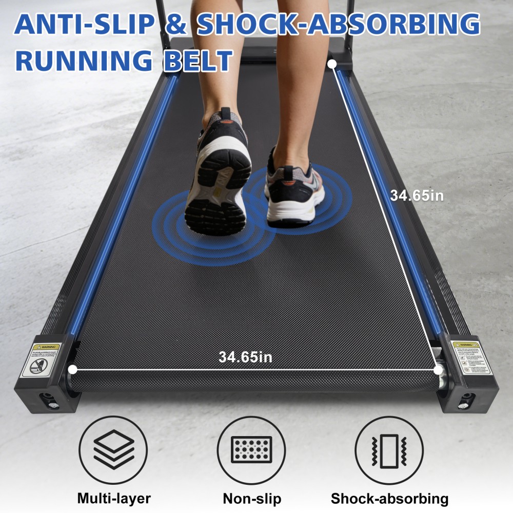 Under Desk Walking Treadmill Foldable Adjustable Incline Handle Bar Remote
