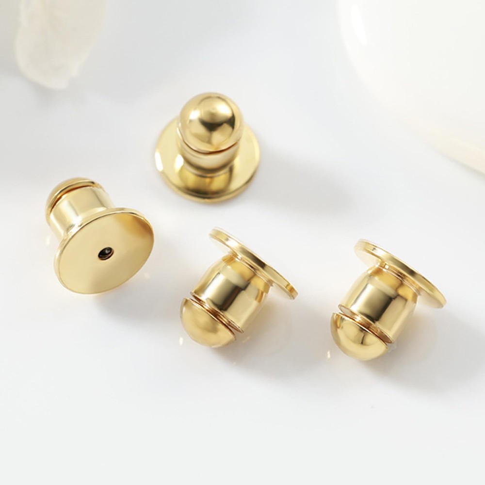 Locking Earring Backs for Studs Secure Earrings Back (Gold)