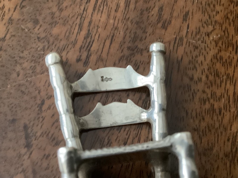 ANTIQUE NOVELTY SILVER MINIATURE CHAIRS
