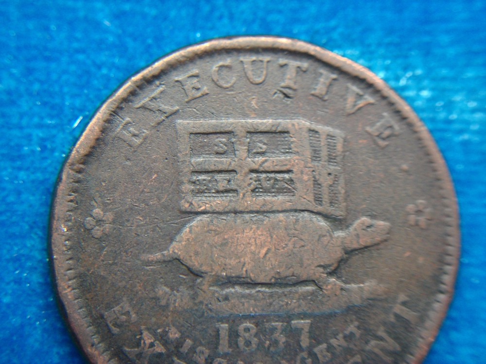 1837 COPPER U.S. HARD TIMES TOKEN - EXECUTIVE EXPERIMENT