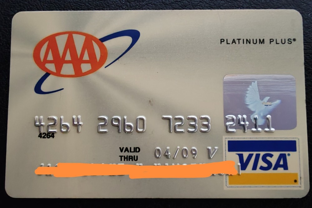 AAA PLATINUM PLUS  credit card VISA 2009