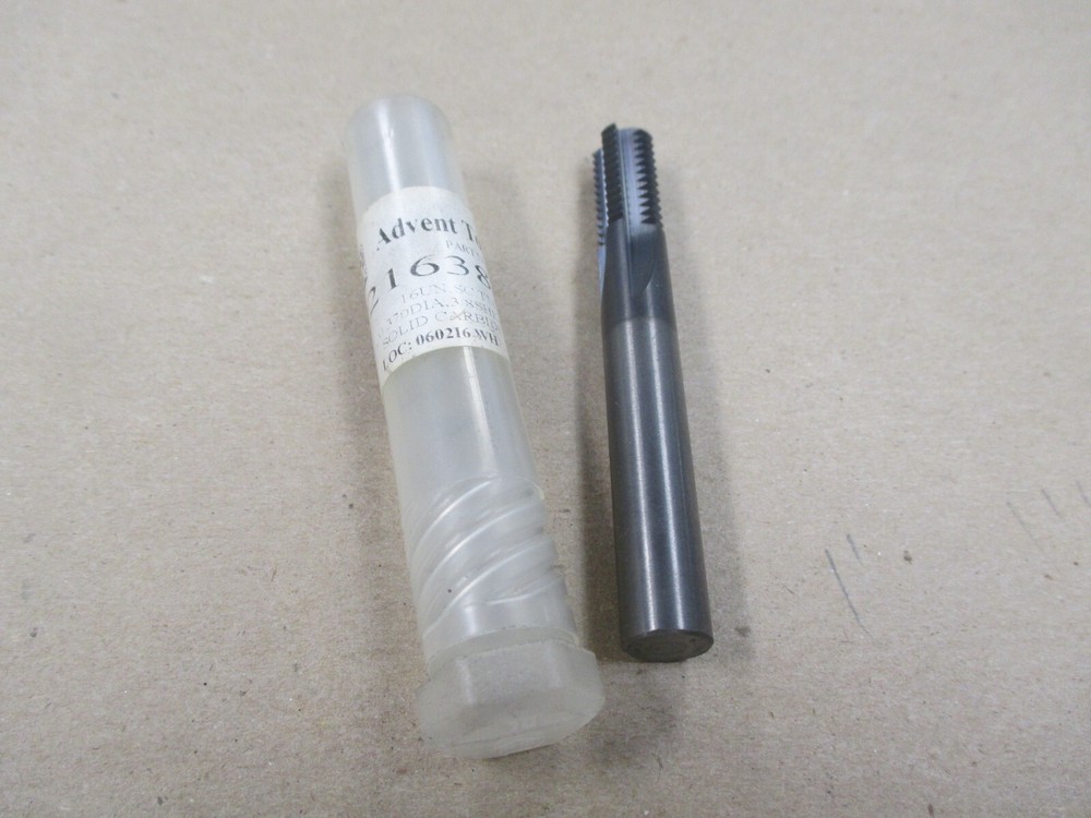 NEW Advent 3/8"-16 Solid Carbide ALTiN Coated Threadmill #121638-1CSV