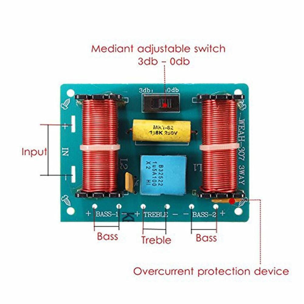 Crossover Audio Filter Frequency Divider for Hi / Mi / Lo