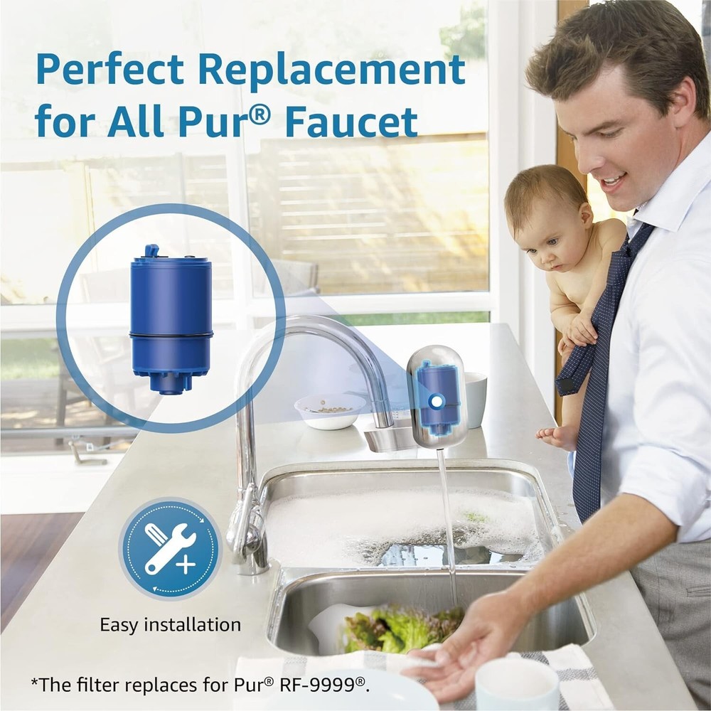 AQUA CREST Water Filter Replacement for RF-9999® Faucet , NSF Certified, 12 Pack